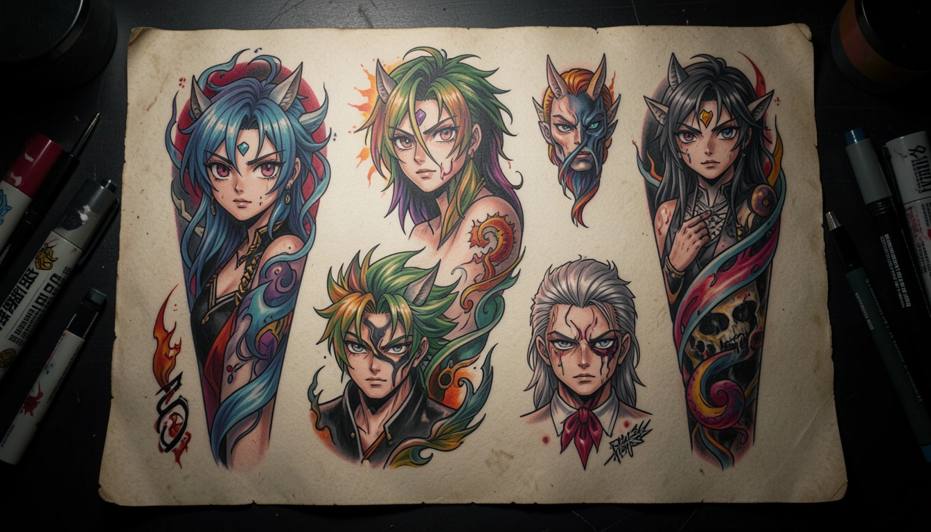 13 Mystical Bold Anime Inspired Tattoos for True Fans