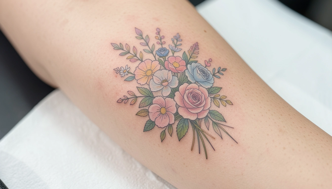 30 Iconic Delicate Flower Bouquet Tattoos Taking Pinterest by Storm