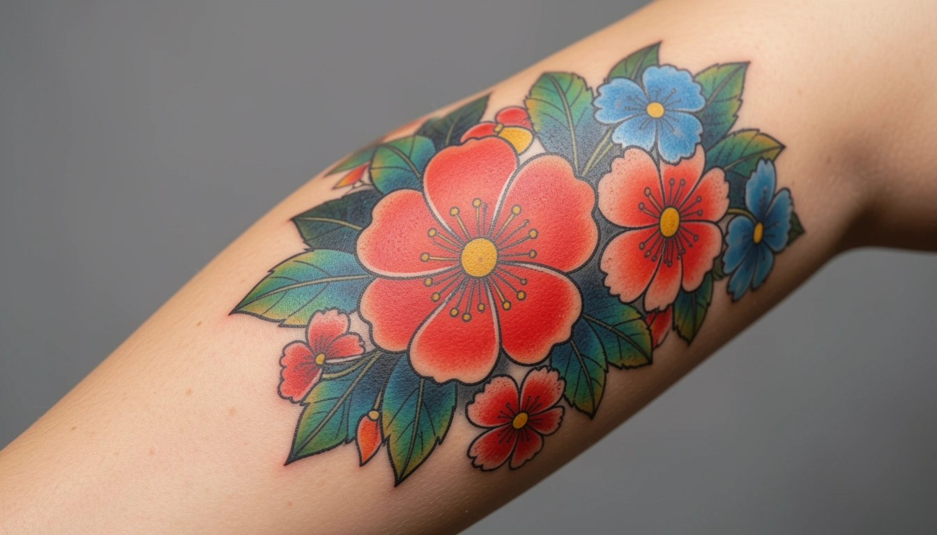 11 Soulful Colorful Japanese Flower Tattoos You’ll Want to Try