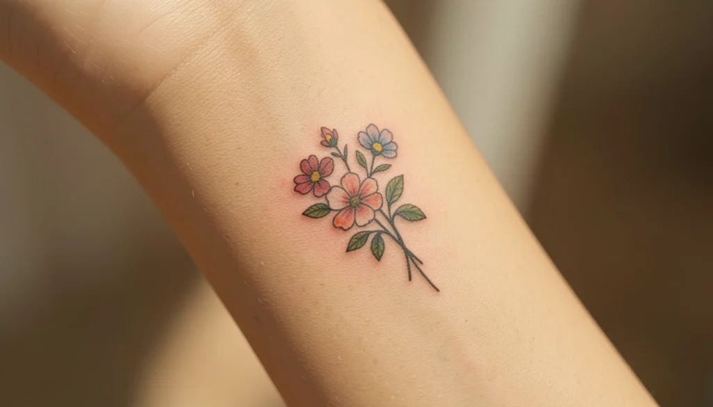 floral small wrist tattoos