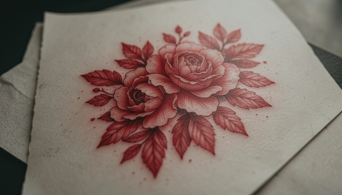 31 Iconic Red Ink Floral Tattoo Design You’ll Want to Try