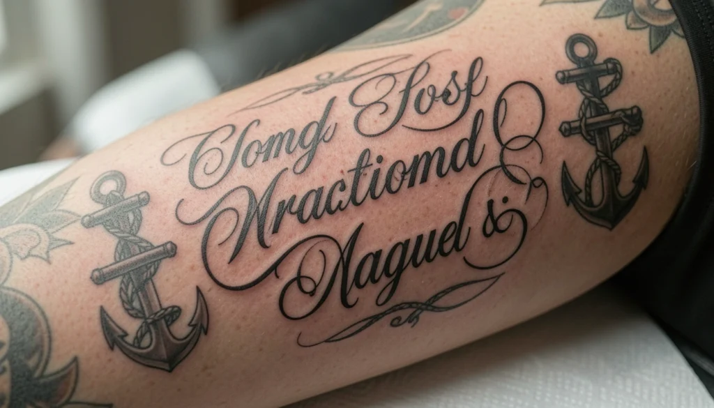traditional name tattoos for men