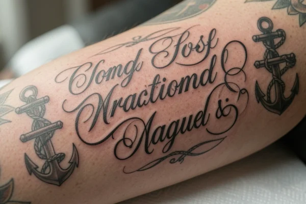 17 Empowering Traditional Name Tattoos Made for Bold Men