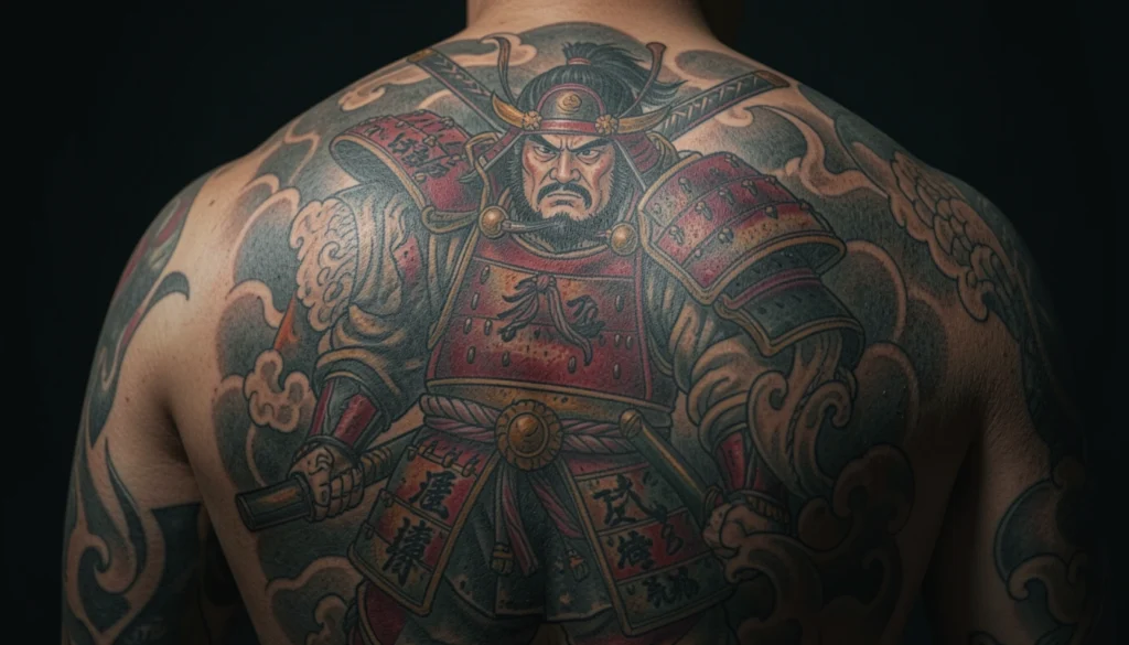 large japanese warrior tattoo