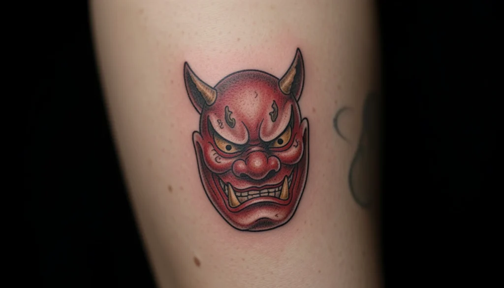 small oni mask tattoo