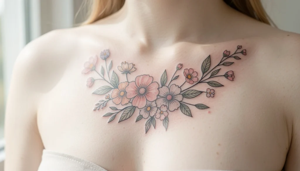 floral under breast tattoo