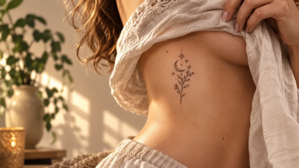 minimalist small rib tattoos