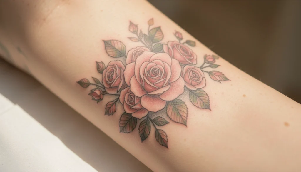 floral hip tattoos women