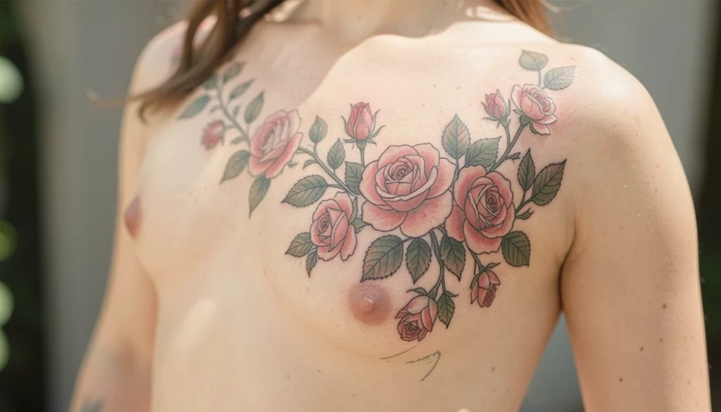 floral side tattoos women