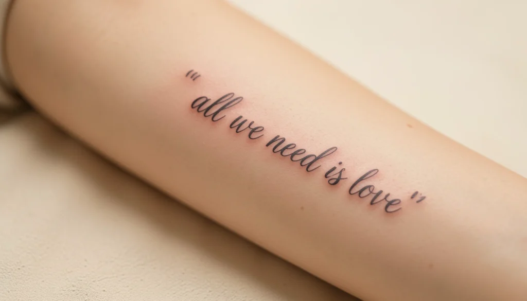 delicate all we need is love tattoo