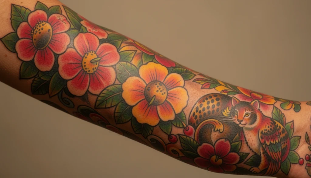 colorful neo traditional tattoos