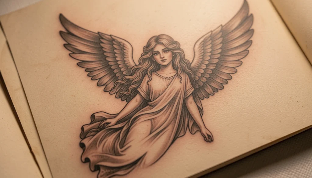 traditional angel tattoo designs