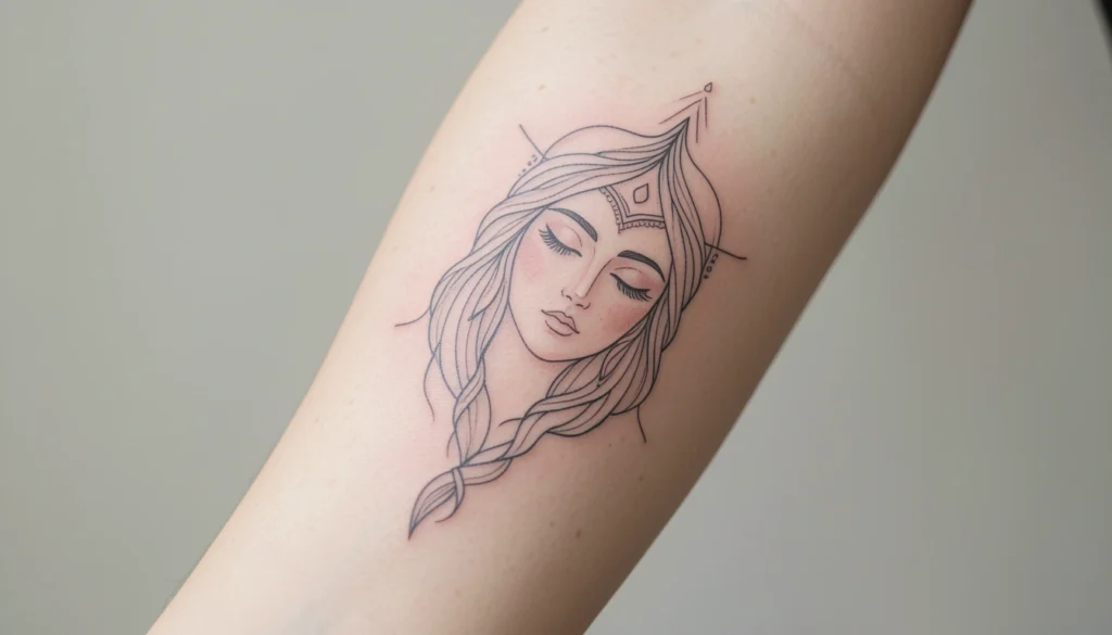 minimalist divine feminine tattoo