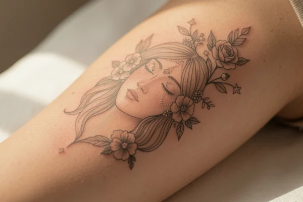21 Heartfelt Delicate Divine Feminine Tattoos with Deep Symbolism