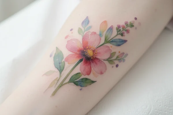 13 Stunning Watercolor August Birth Flower Tattoos You’ll Want to Try