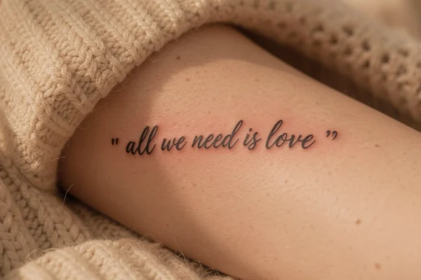 13 Bold All We Need Is Love Tattoos with Hidden Meaning