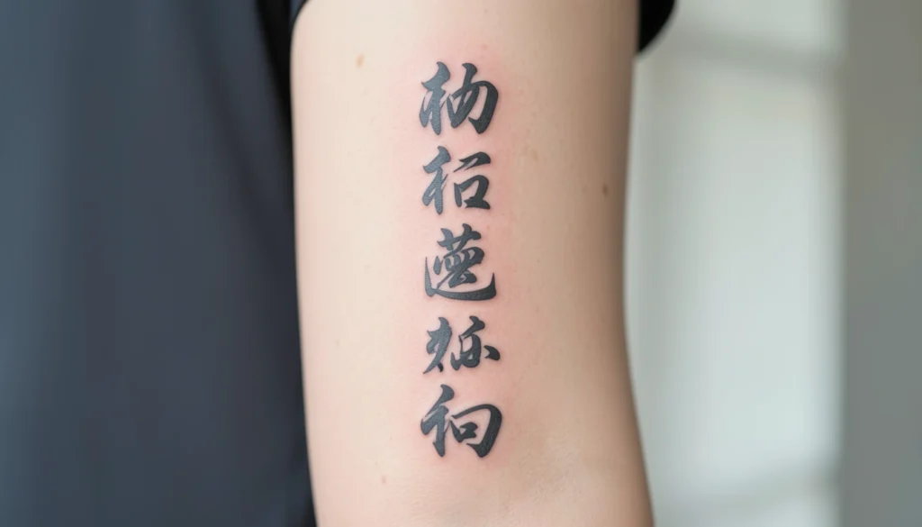 vertical japanese tattoo words