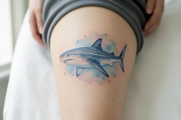 31 Dreamy Watercolor Whale Shark Tattoos with Ocean Vibes