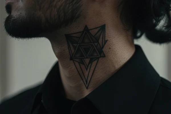17 Cool Geometric Neck Tattoos with Modern Edge