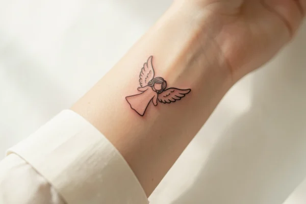 13 Sacred Minimalist Angel Tattoo Designs to Honor Your Faith